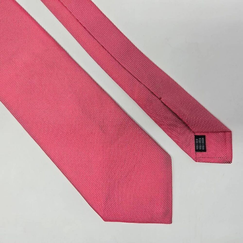 PICARDI NAPOLI SILK TIE RED SATIN COLOR SHIFT MICRO DOT PATTERN 4" X 59"